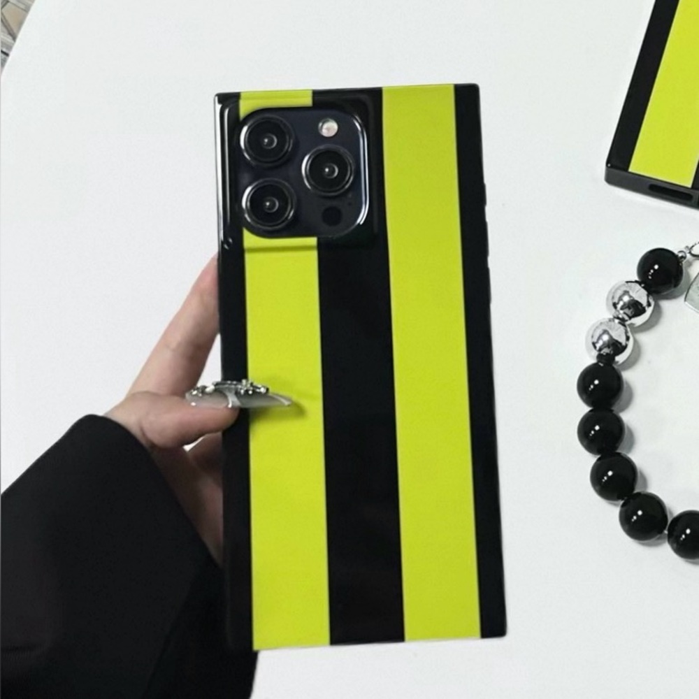 Brand new iPhone 17 Yellow and Black Striped Phone Case